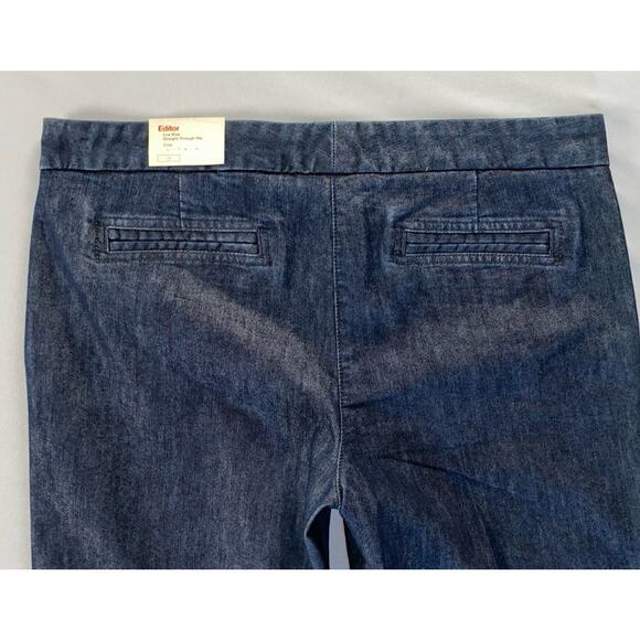 Express Editor Vintage Hong Kong Wide Leg Crop Lightweight Denim Jeans. 12, NWT! - Picture 6 of 6